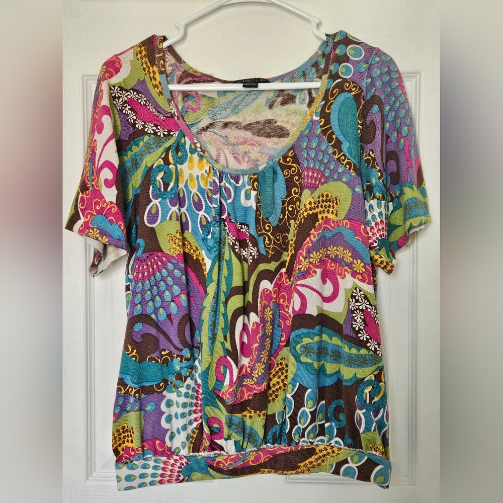August SILK Colorful Women's Top